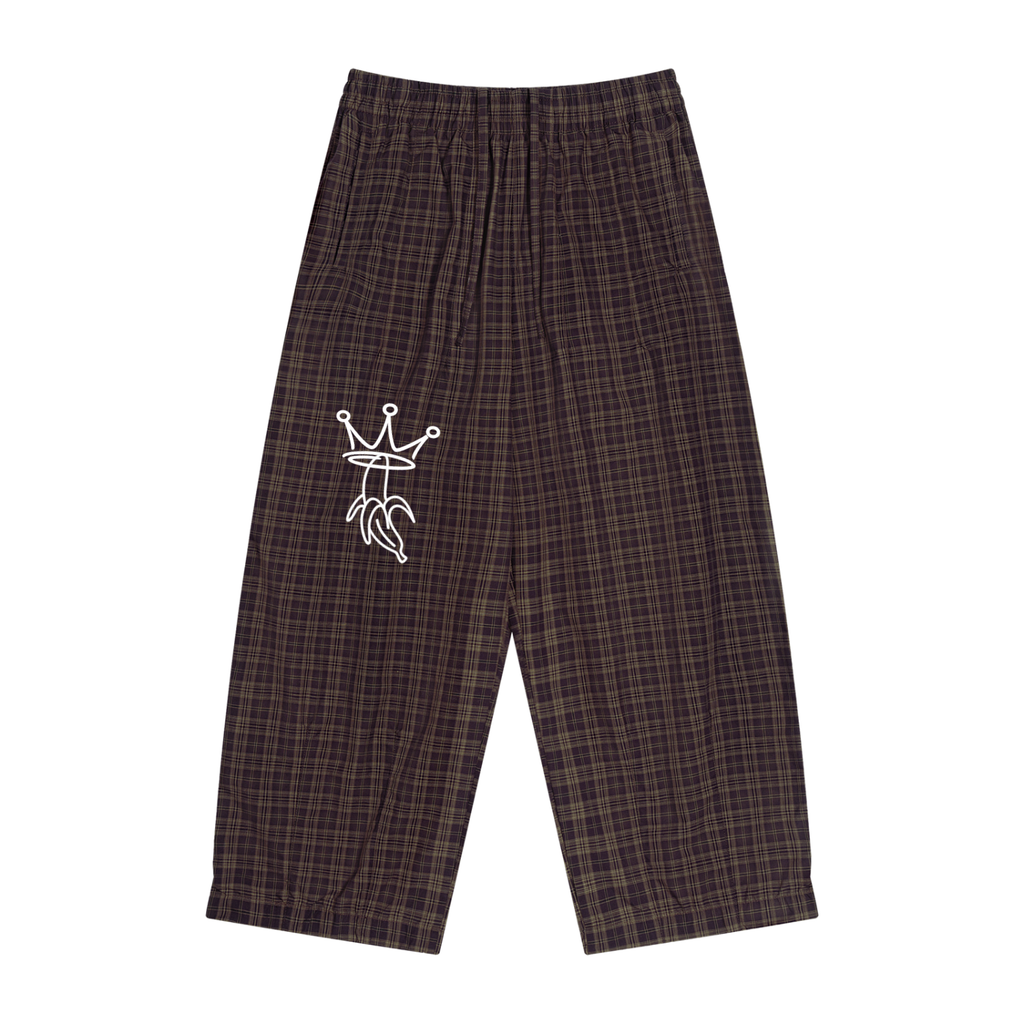 Unisex Plaid Wide Leg Pants