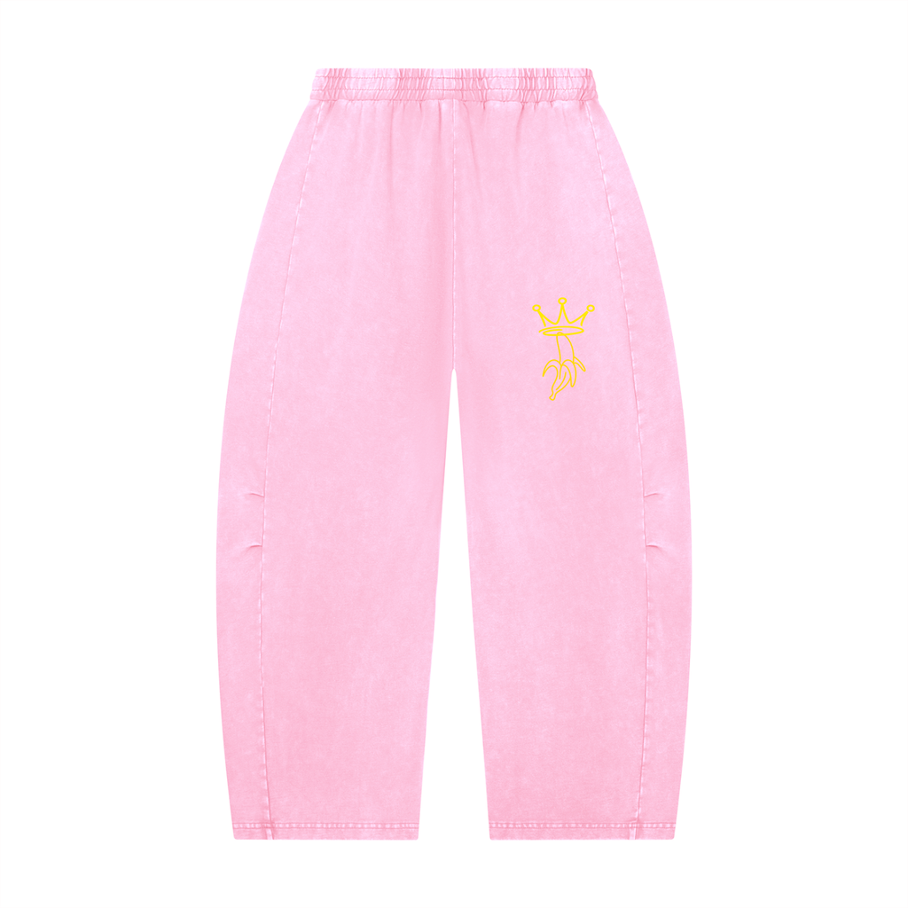 Unisex Mineral Wash Barrel Leg Pants
