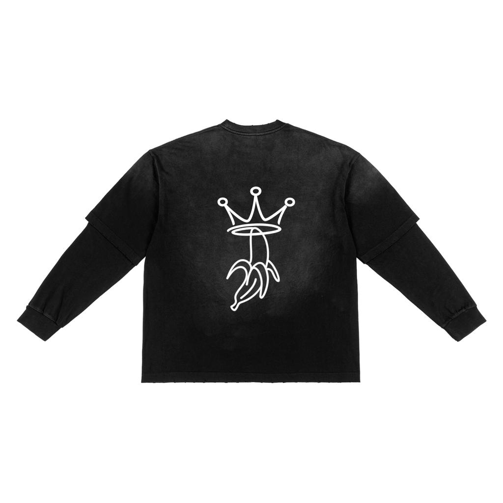 Sunfade Hand-Frayed Faux Two-Piece T-Shirt