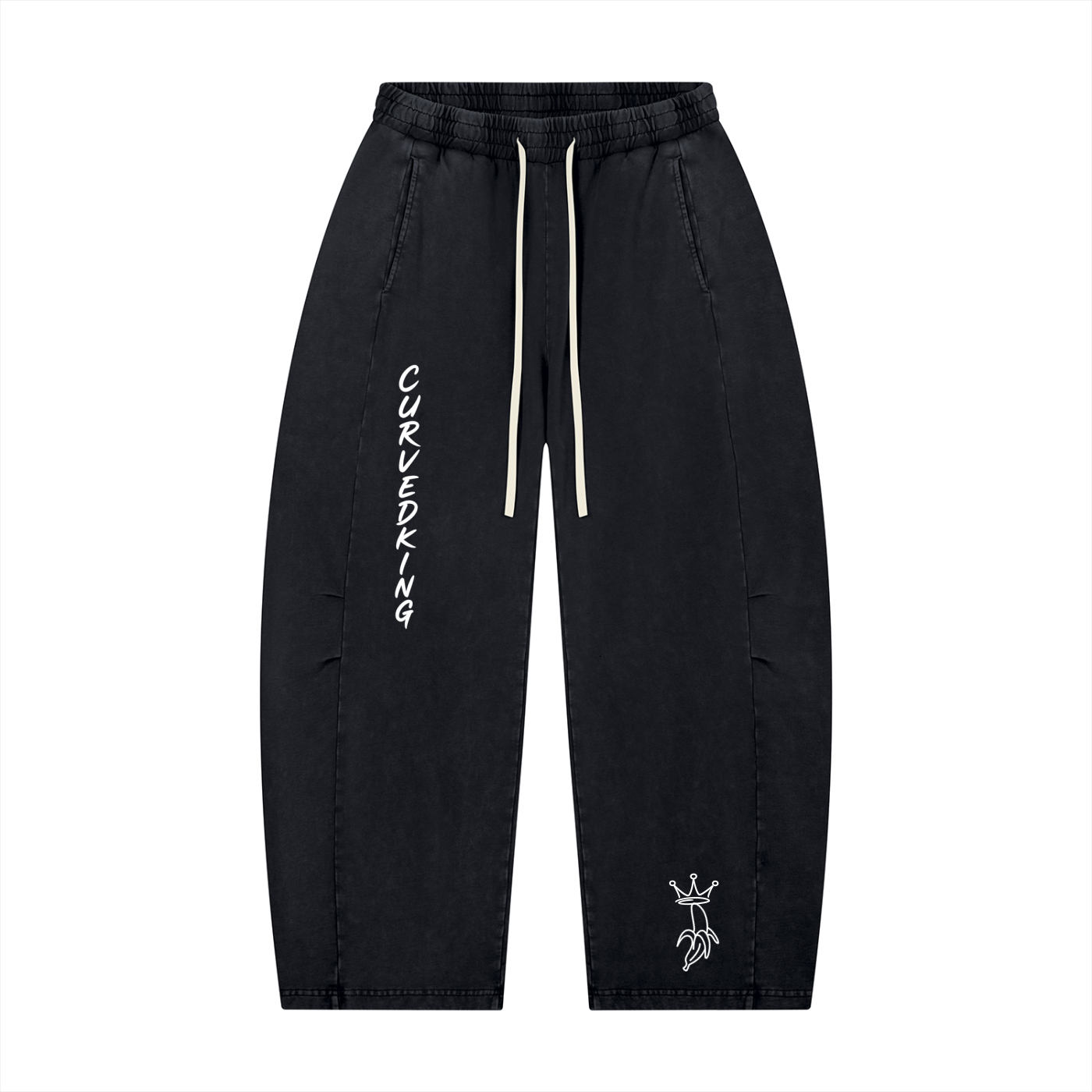 Unisex Mineral Wash Barrel Leg Pants