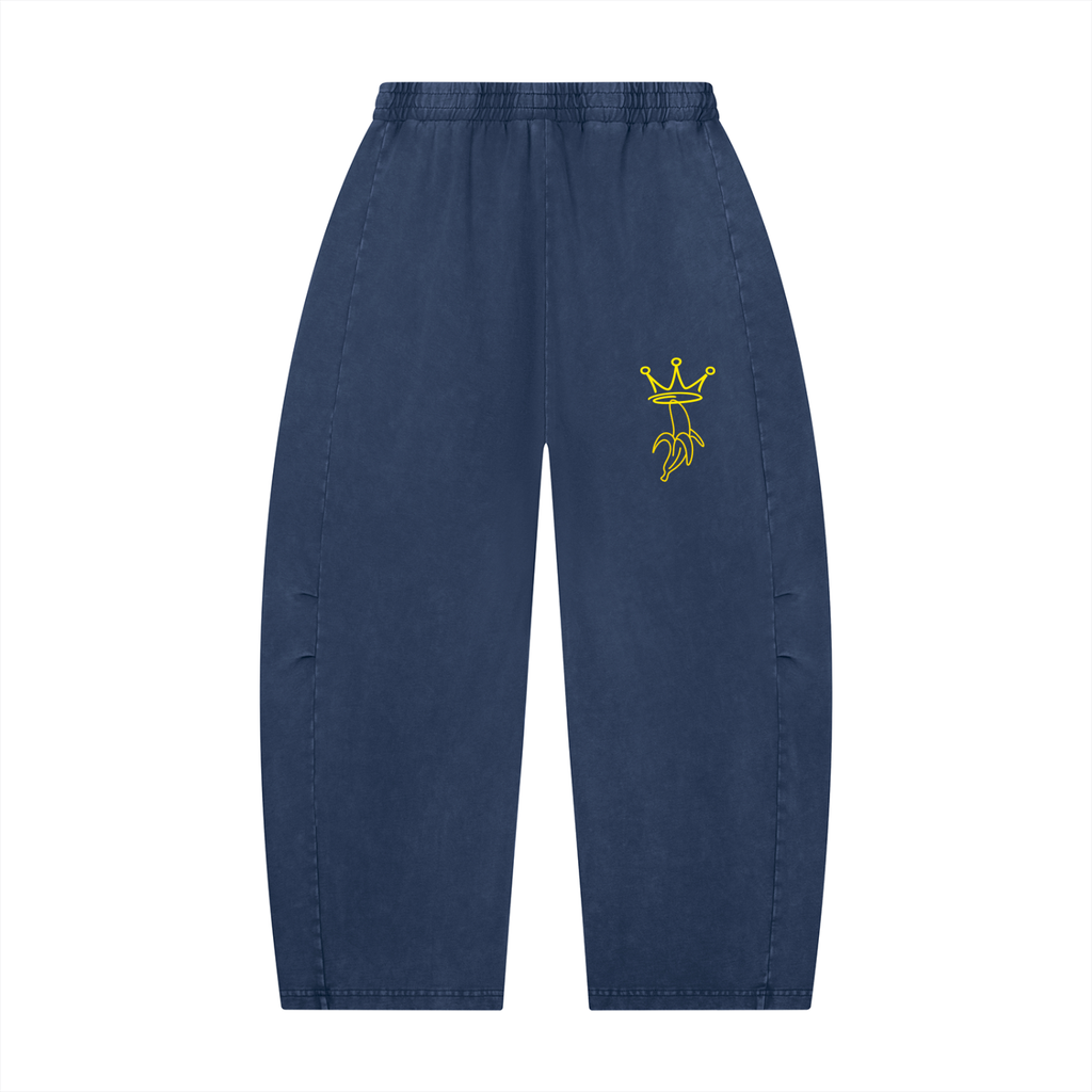 Unisex Mineral Wash Barrel Leg Pants
