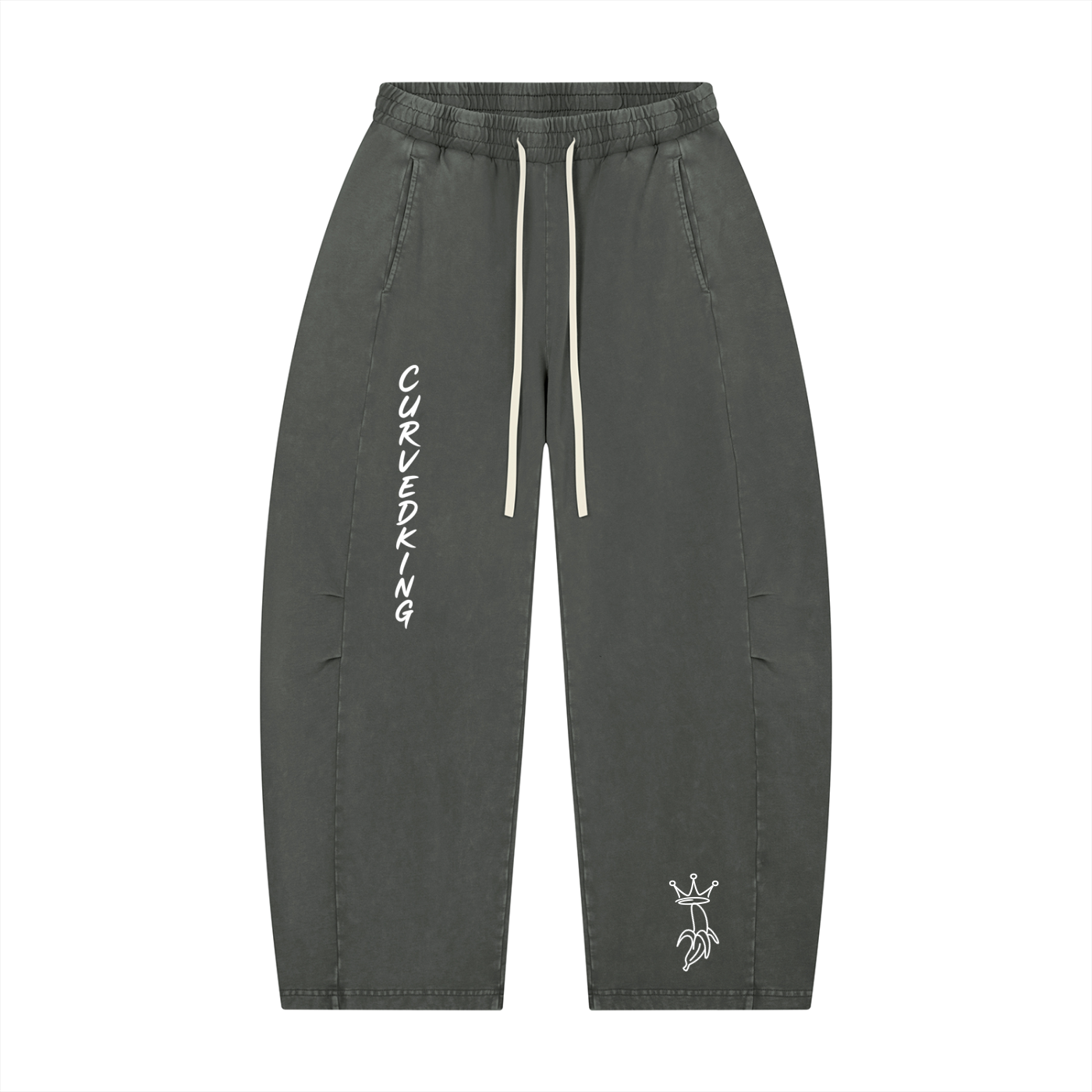Unisex Mineral Wash Barrel Leg Pants