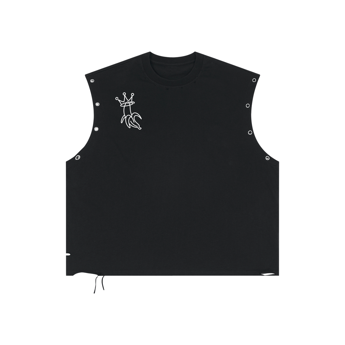 Distressed Grommet Eyelet Tank Top