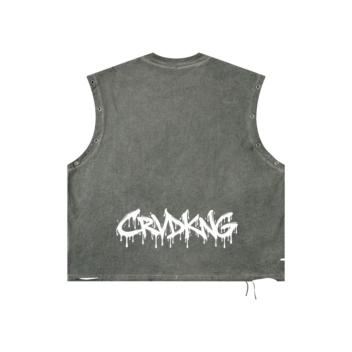 Distressed Grommet Eyelet Tank Top