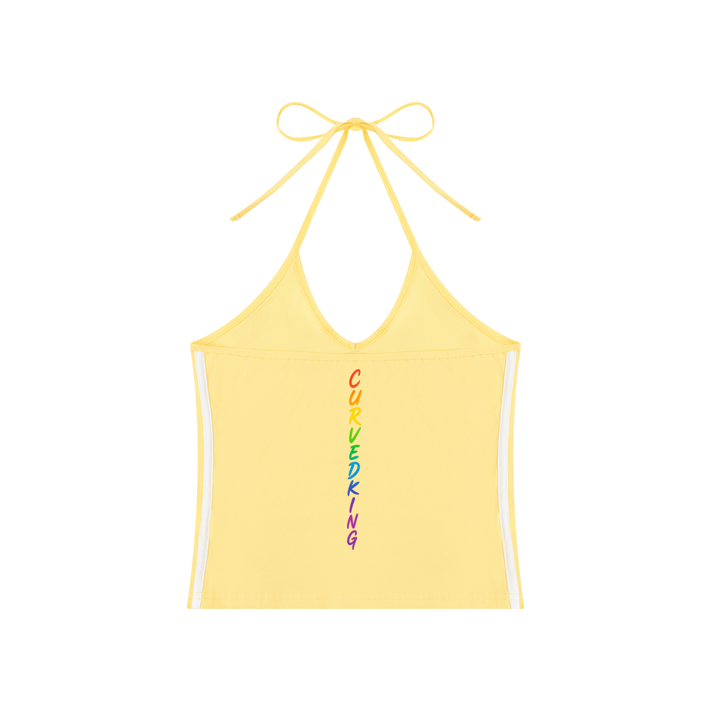 Women's Color Block Halter Crop Tank Top