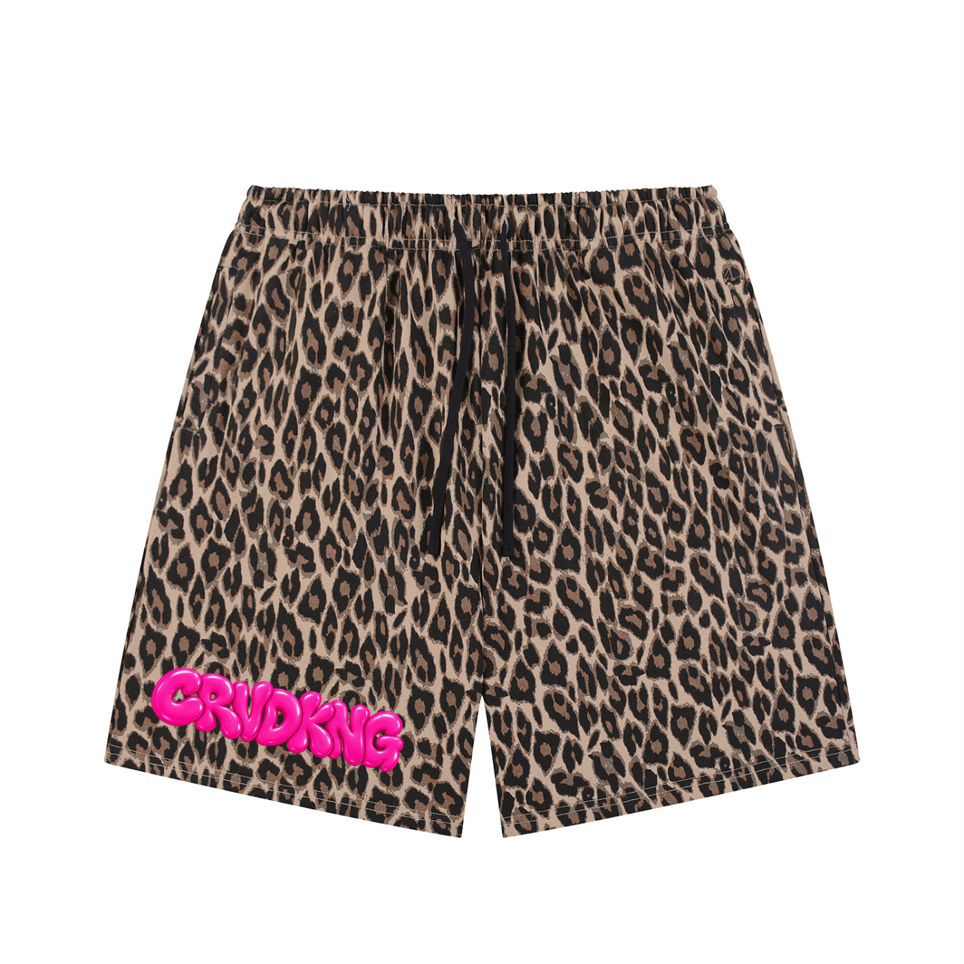 Unisex Heavyweight Leopard Drawstring Shorts