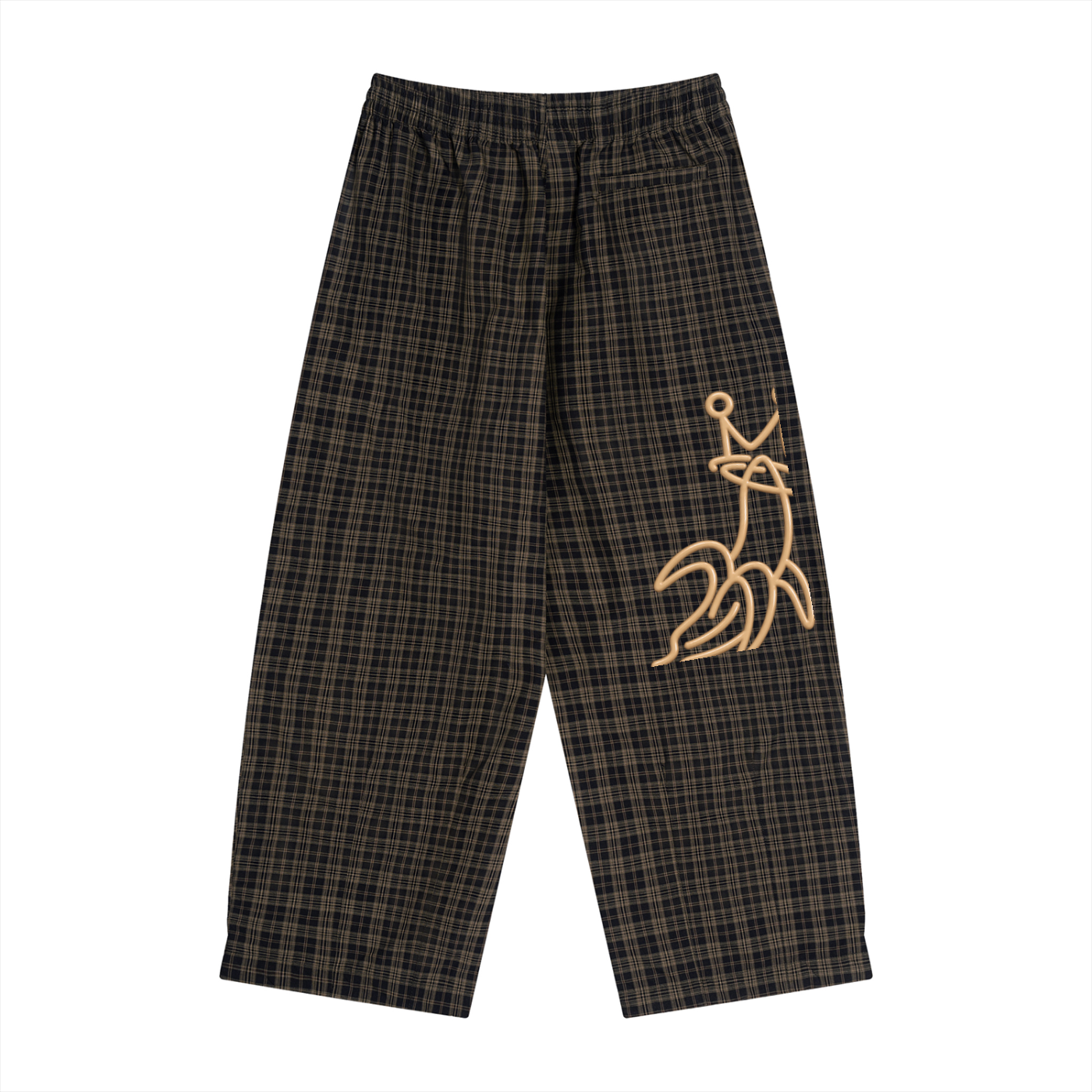 Unisex Plaid Wide Leg Pants