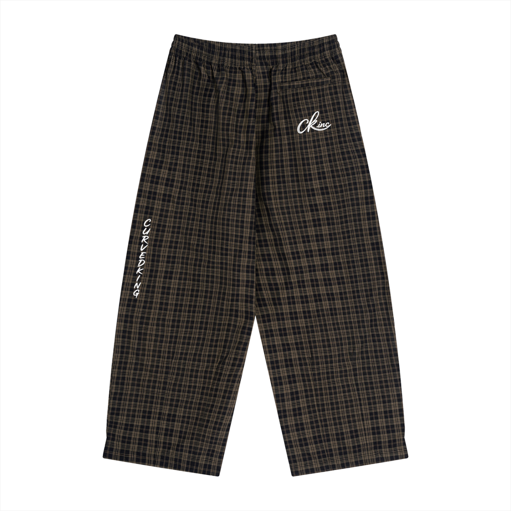 Unisex Plaid Wide Leg Pants