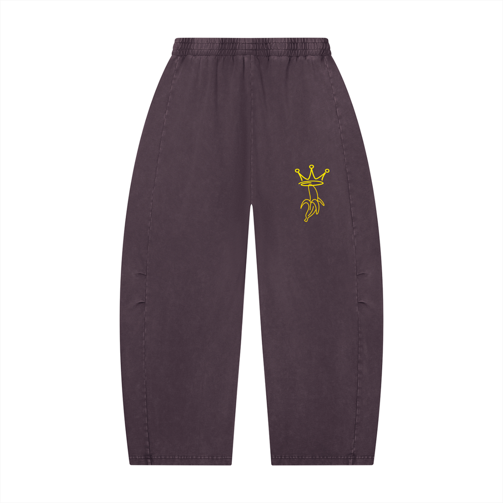 Unisex Mineral Wash Barrel Leg Pants