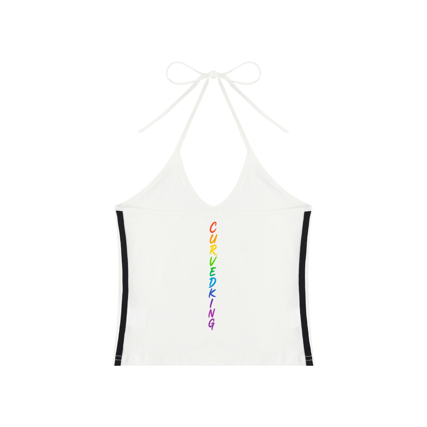 Women's Color Block Halter Crop Tank Top