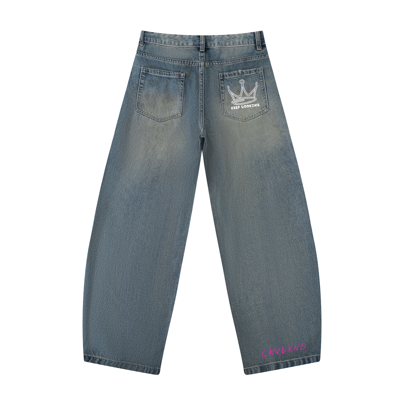Men's Distressed Barrel Leg Jeans