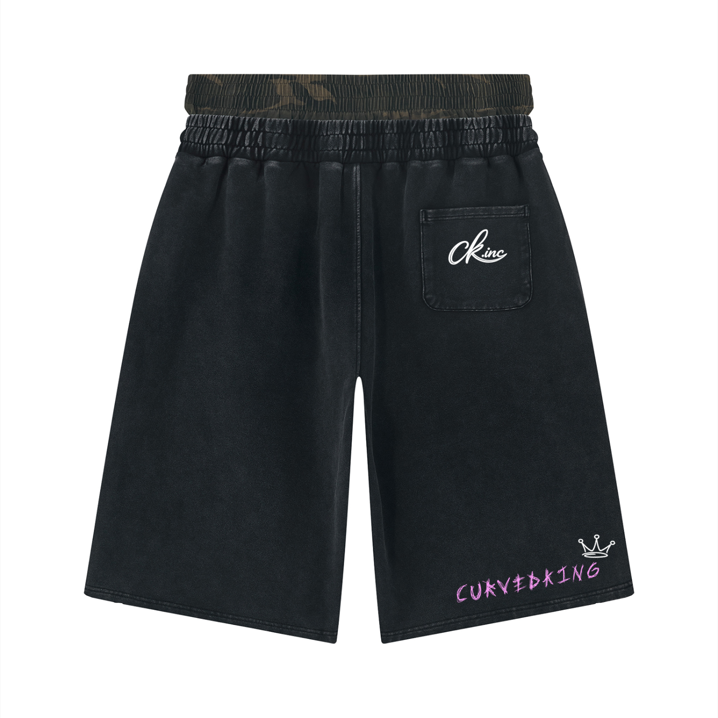 Unisex Vintage Wash Distressed Wide Leg Shorts