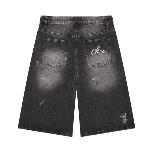 Men’s Vintage Wash Wide Leg Denim Shorts