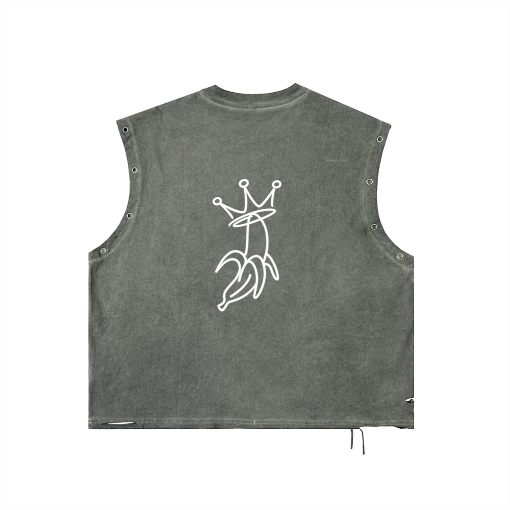 Distressed Grommet Eyelet Tank Top