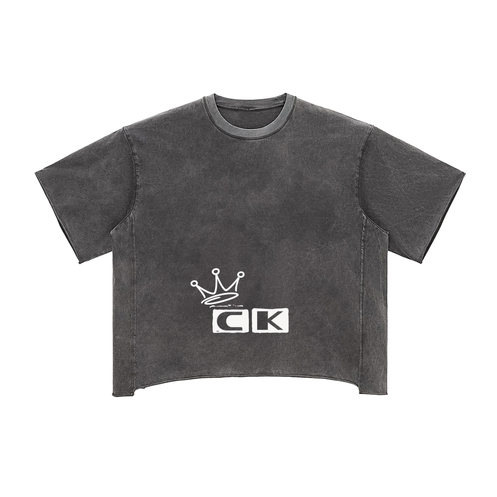 Raw Edge Snow Washed Boxy T-Shirt
