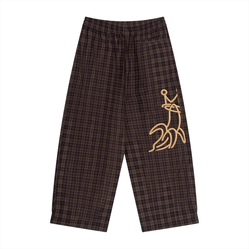 Unisex Plaid Wide Leg Pants