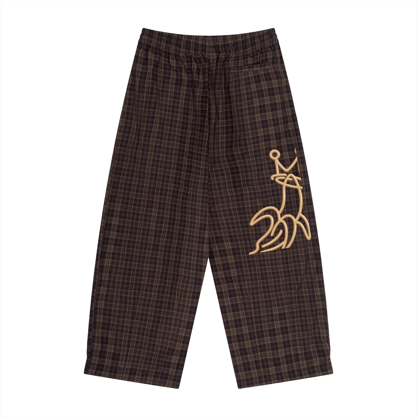 Unisex Plaid Wide Leg Pants