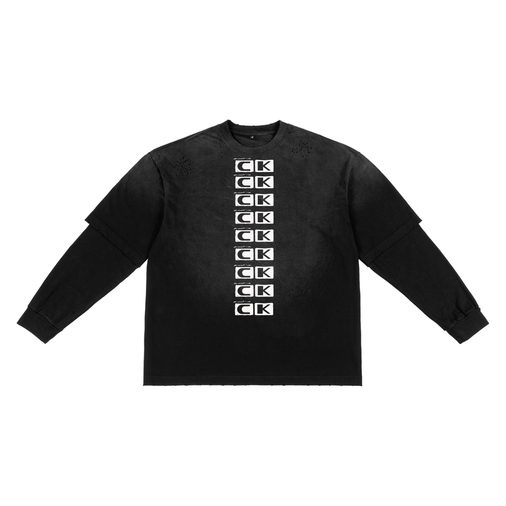 Sunfade Hand-Frayed Faux Two-Piece T-Shirt
