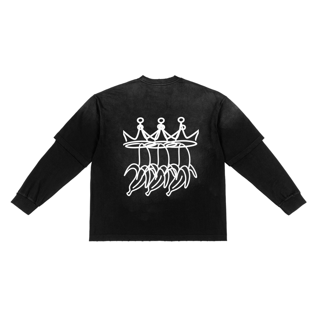 Sunfade Hand-Frayed Faux Two-Piece T-Shirt