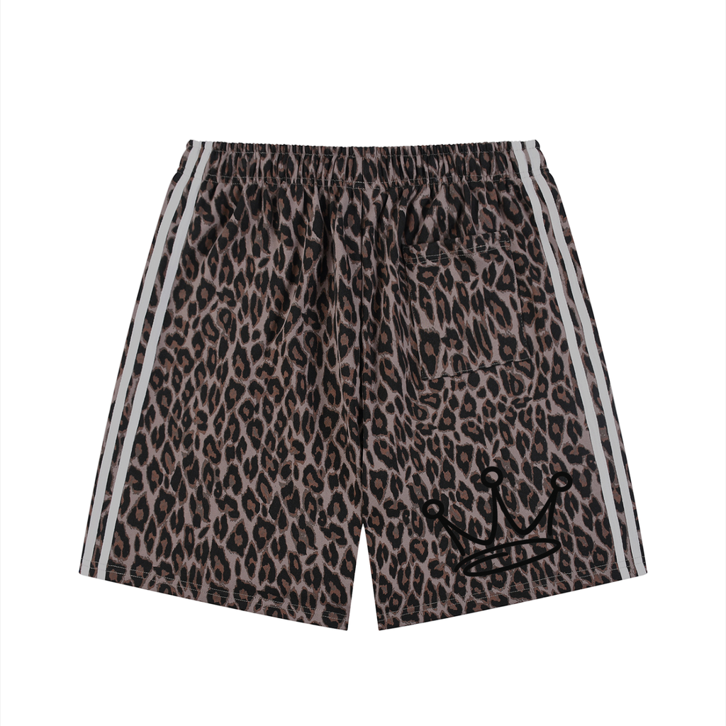 Unisex Heavyweight Leopard Drawstring Shorts