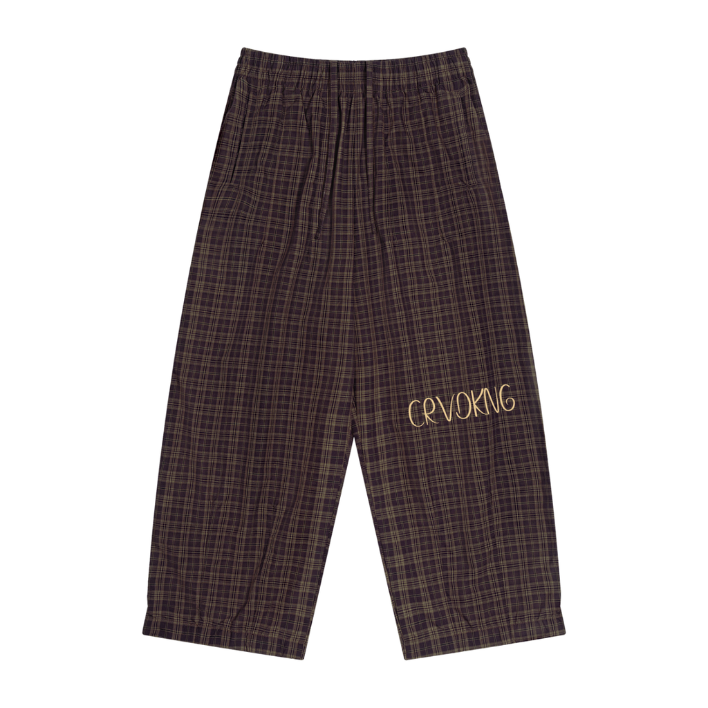 Unisex Plaid Wide Leg Pants