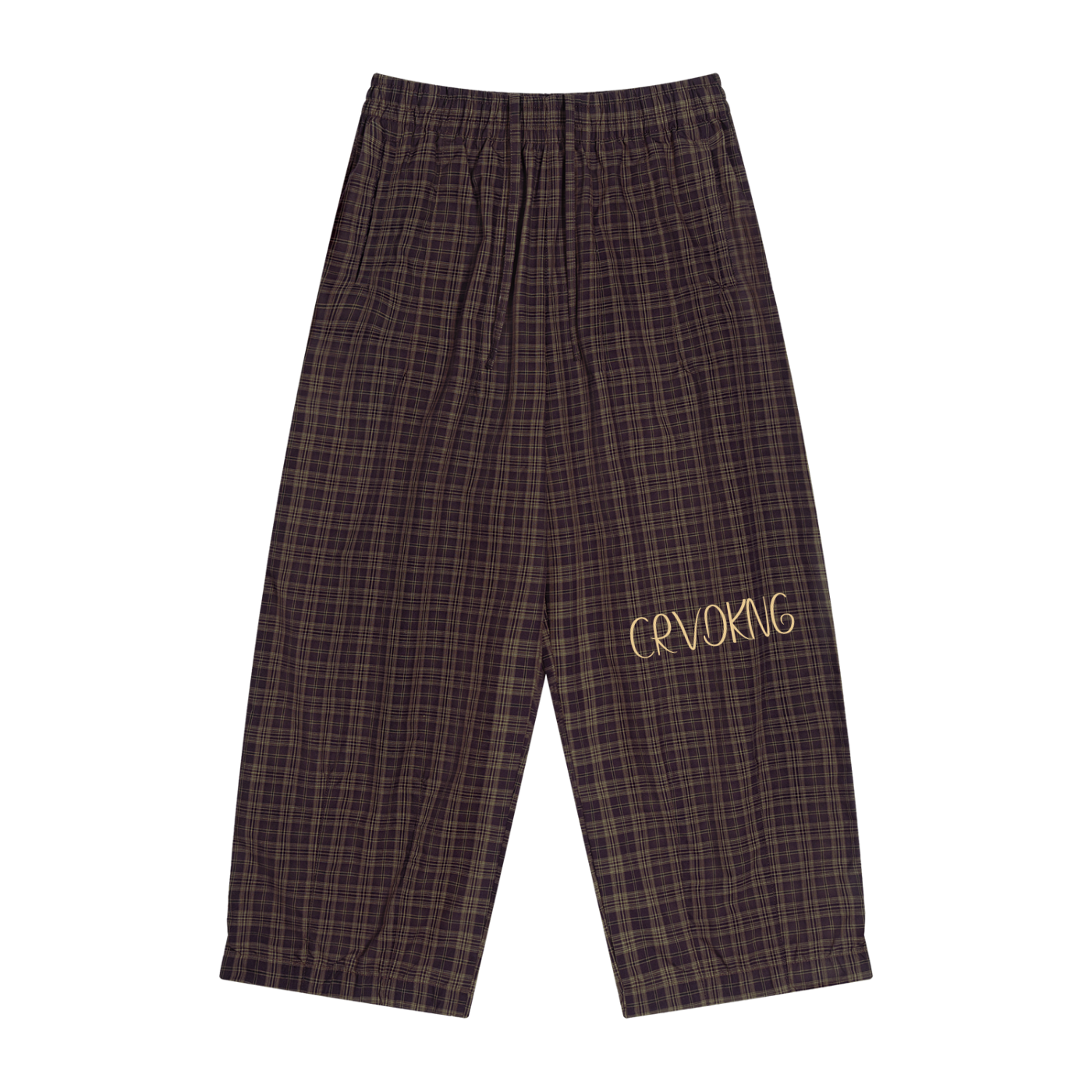 Unisex Plaid Wide Leg Pants